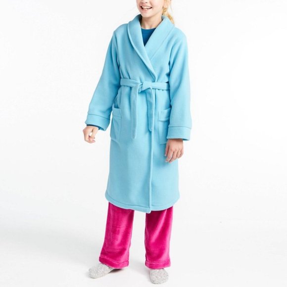L.L. Bean Kids Fleece Bath Robe Pink Girls L Large 14 16 - Picture 9 of 9